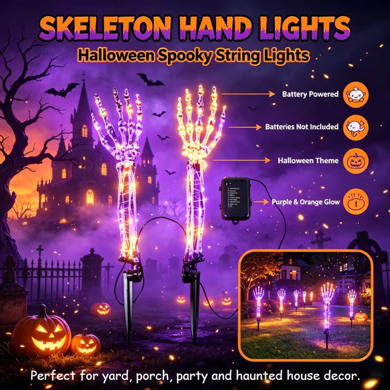 Spooky Outdoor Glow Claw Lights