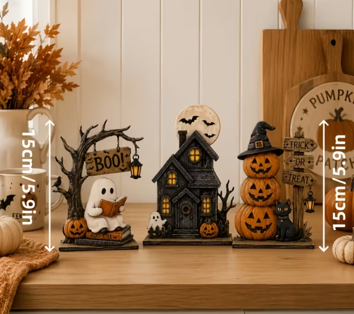 Wooden Spooky Shelf Decor