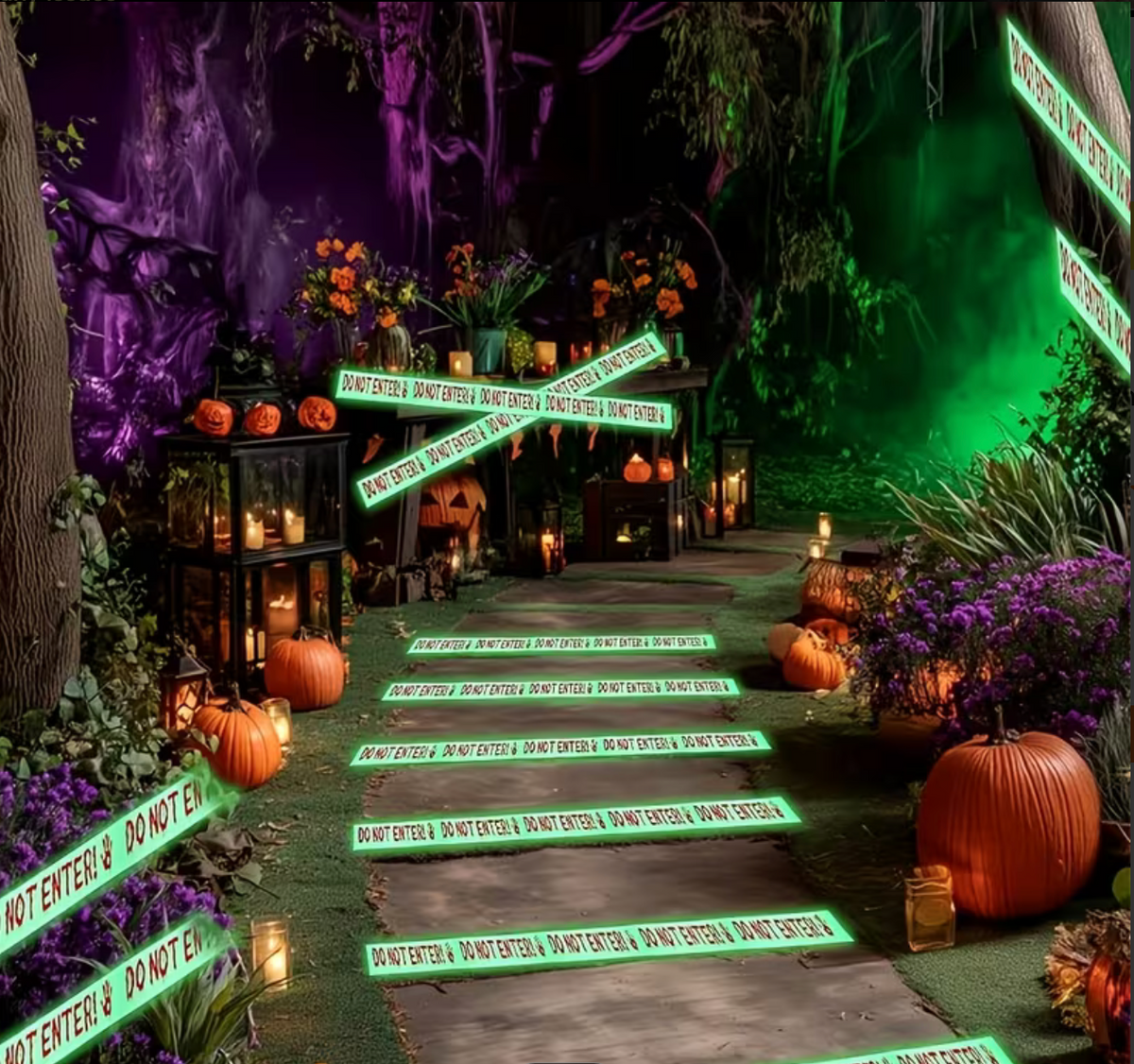 GLOW-IN-THE-DARK DO NOT ENTER CAUTION TAPE
