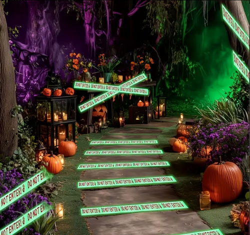 GLOW-IN-THE-DARK DO NOT ENTER CAUTION TAPE
