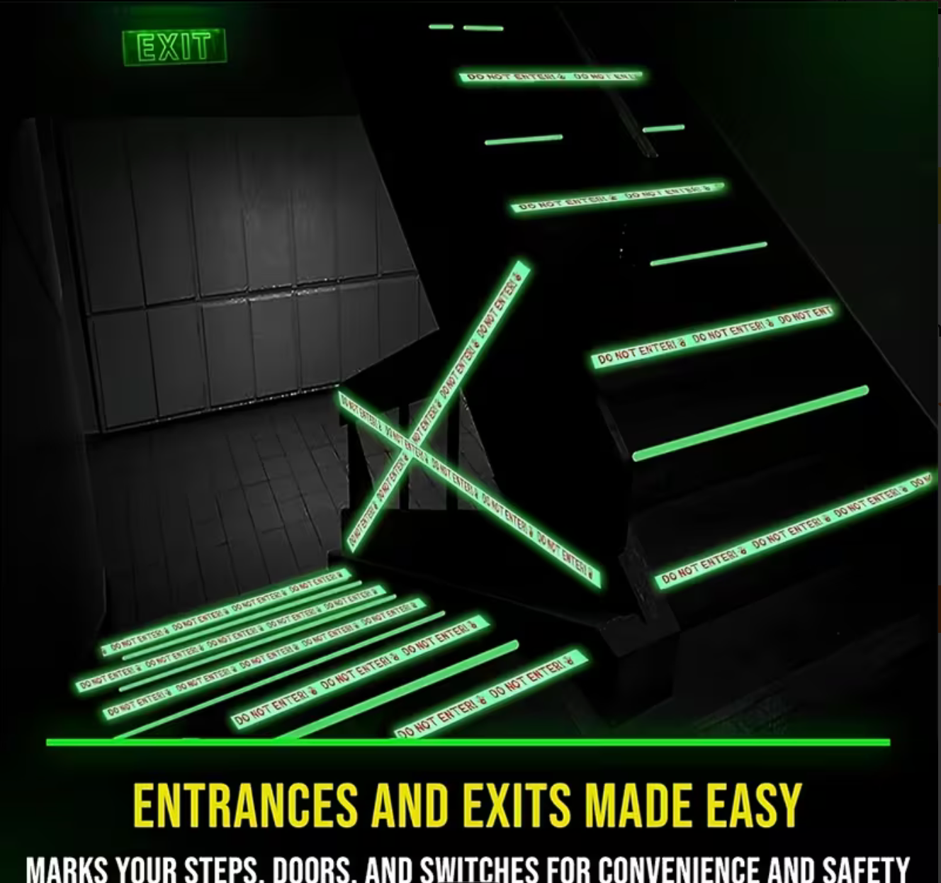 GLOW-IN-THE-DARK DO NOT ENTER CAUTION TAPE