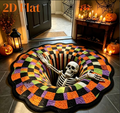 3D Halloween Skeleton Hole Floor Mat
